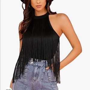 Small black fringe bodysuit from Amazon